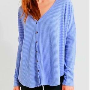 Urban Outfitters Out From Under Jojo Oversized Thermal Top Blue size S E57